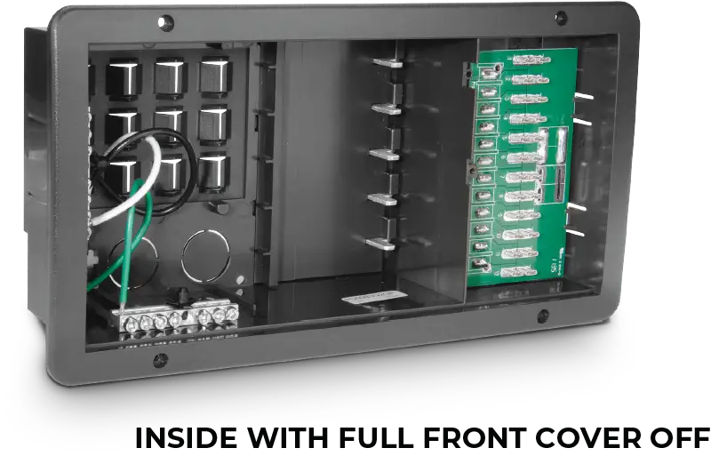 Progressive Dynamics PD50K3Q2GP 30Amp Panel Converter Box Only with open front cover showcasing internal components.