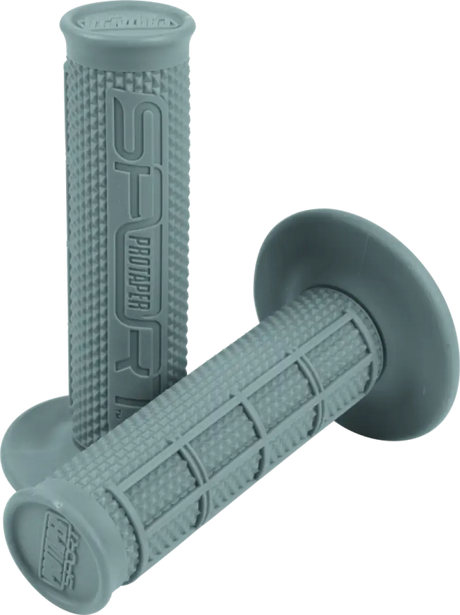 Gray motorcycle handlebar grips with stylish grey 1/2 waffle pattern for a cool look