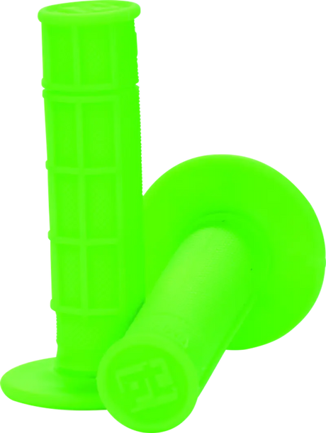 Neon green waffle grips for motorcycles with easy installation on ProTaper 1/2 Waffle Grips