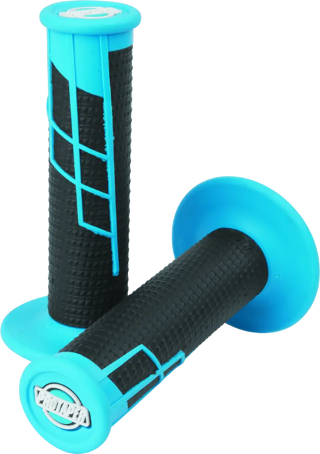Neon blue black ProTaper Clamp-On 1/2 Waffle Motorcycle Handlebar Grip