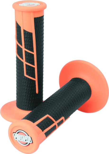 Neon orange black motorcycle handlebar grips for ProTaper Clamp-On 1/2 Waffle Grip