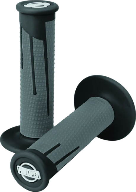 Gray and black motorcycle handlebar grips for ProTaper Full Diamond Clamp-On Black Dark Gray style