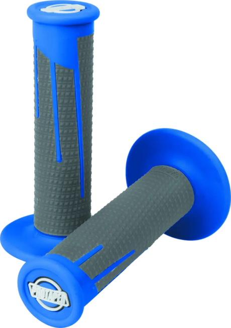 Blue dark gray ProTaper Diamond Clamp-On Grips for motorcycle handlebars