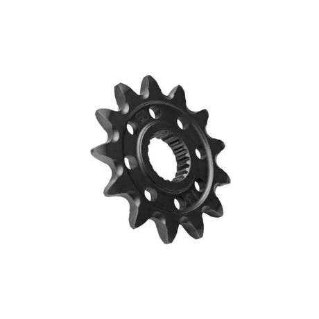 Black metal sprocket with central splines for ProTaper Honda front sprocket enhances Honda motorcycle’s performance
