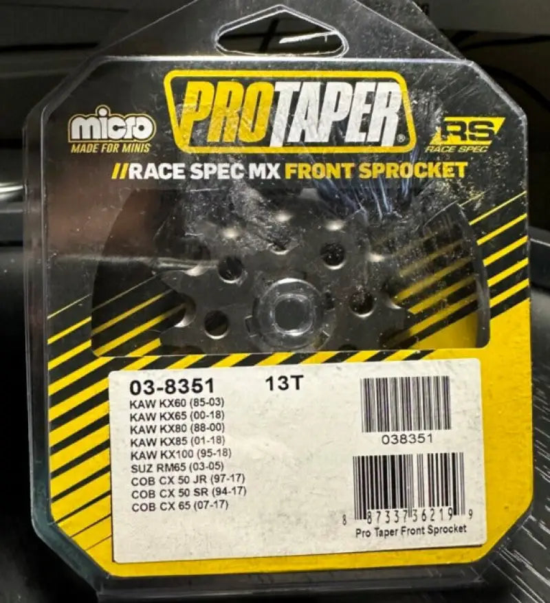 ProTaper Kawasaki Suzuki Cobra front sprocket in packaging for high performance riding