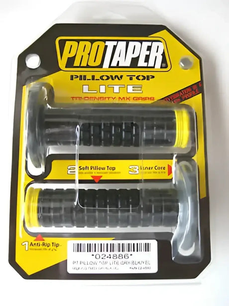 ProTaper Pillow Top Lite Grips in Gray Black Yel for motorcycle throttle control