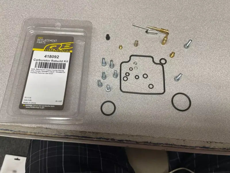 QuadBoss 04-07 Honda TRX400FA FourTrax Rancher 4x4 AT Carburetor Kit - 418092 - Fuel Delivery