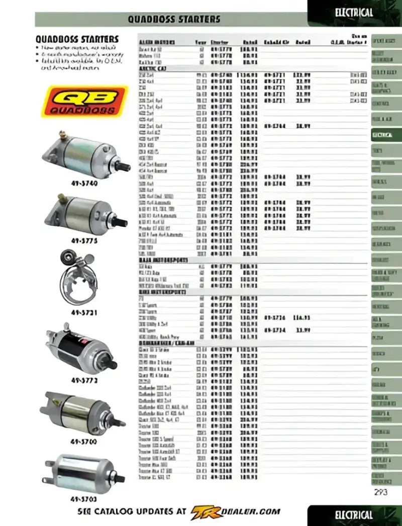 QuadBoss 11-13 Yamaha YFM125 Raptor Rear ATV Wheel Bearing & Seal Kit - 411292 - Engine Components