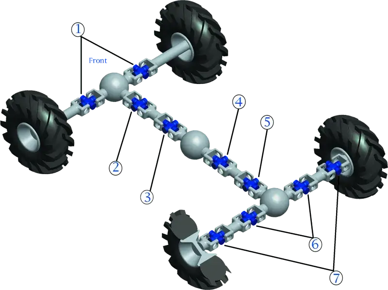 Universal joint for KAF620A Mule front axle on QuadBoss 93-99 Kawasaki KAF620A Mule 2510