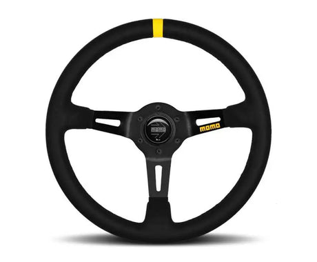 MOMO R1908/35S Momo MOD08 Steering Wheel 350 mm - Black Suede/Black Spokes/1 Stripe