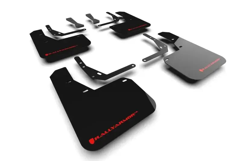 Rally Armor 2024 Hyundai Kona N Line Black UR Mud Flap - Red Logo - Body & Protection