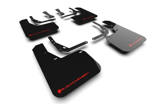 Rally Armor 2024 Hyundai Kona N Line Black UR Mud Flap - Red Logo - Body & Protection