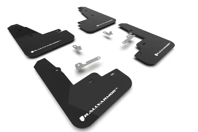 Rally Armor 21-23 Ford Mustang Mach-E Black Mud Flap w/ White Logo - Body & Protection