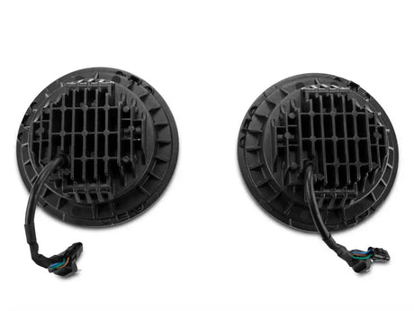 Raxiom 97-18 Jeep Wrangler TJ/JK Axial Halo Headlights w/ DRL Amber Signals- Blk Hsng (Clear Lens) - Truck & Automotive