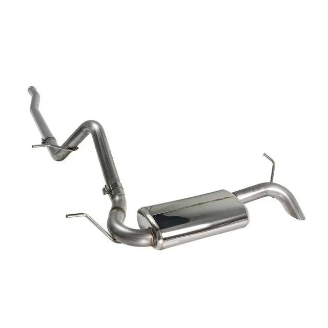 Shiny metal exhaust system for Jeep Wrangler JKU Hi-Tuck Turndown Cat-Back upgrade