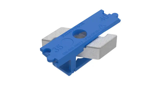 Blue and silver plastic clip for Rhino Rack Zwifloc channel nuts in 8-pack