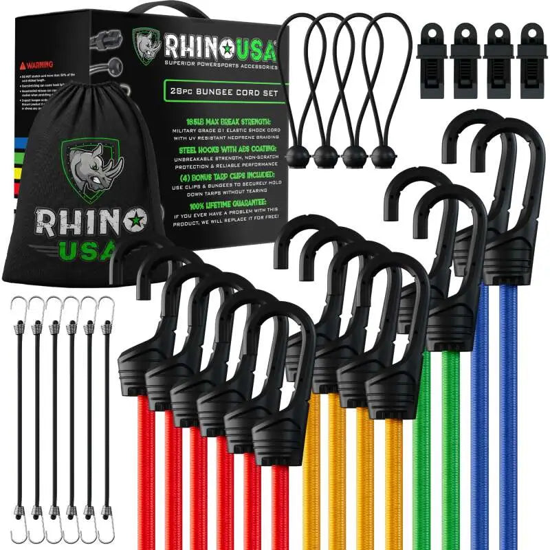 Rhino USA 28Pc Bungee Cord Assortment - Rhino USA