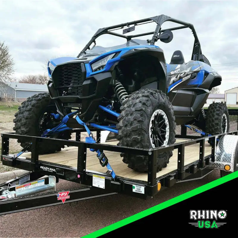 Rhino USA Heavy Duty Ratchet Tie-Down 4-Pack (Black) 1.6In X 8Ft - Rhino USA