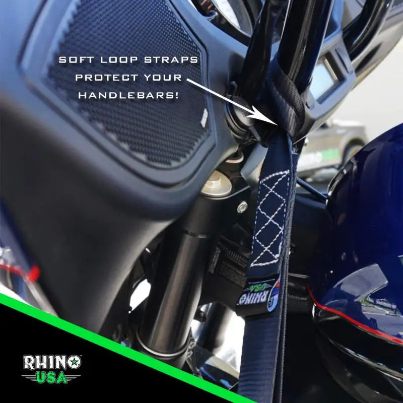 Rhino USA Heavy Duty Ratchet Tie-Down 4-Pack (Green) 1.6In X 8Ft - Rhino USA