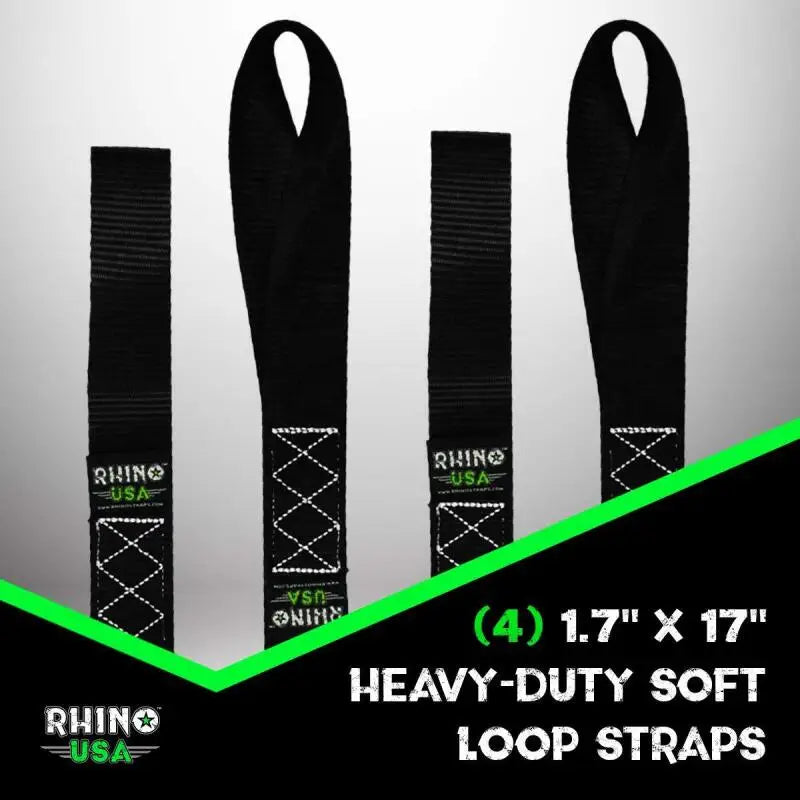 Rhino USA Soft Loops Motorcycle Tie-Down Set 4-Pack Gray - Rhino USA