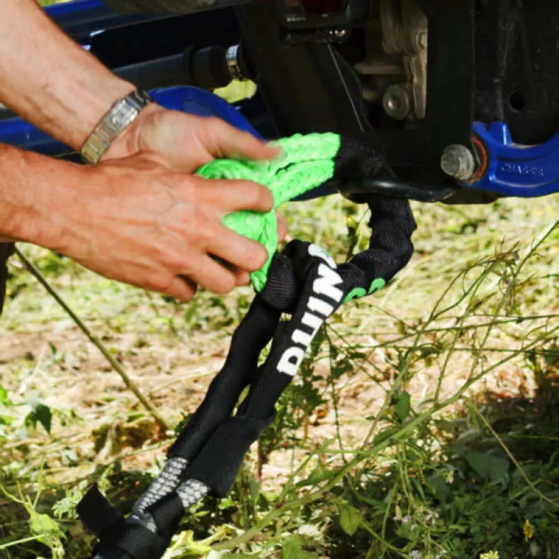 Rhino USA 7/8In X 30Ft Kinetic Rope Recovery Kit W/Soft Shackles (Green) - Rhino USA