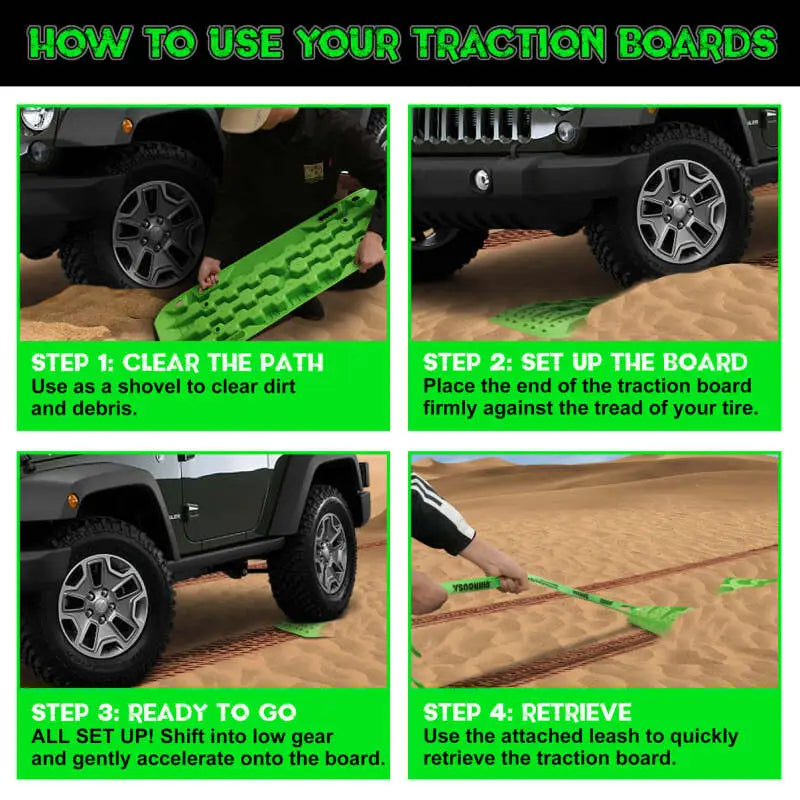 Rhino USA Recovery Traction Boards - Green (Pair) - Rhino USA