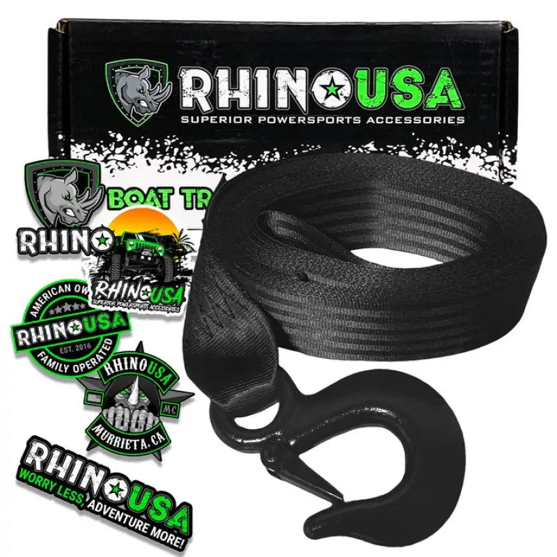 Rhino USA 2In X 20Ft Boat Winch Strap With Hook - Rhino USA