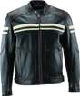 Black leather motorcycle jacket from River Road Hoodlum Vintage collection