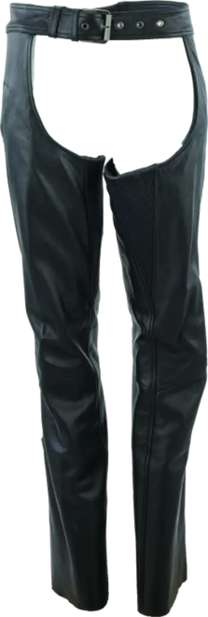 River Road Plains leather chaps with belt buckle closure for women in small size