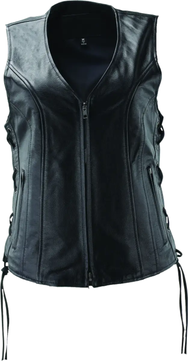 Black River Road Sapphire leather vest with zipper for women 2XL