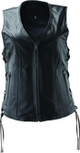 Black River Road Sapphire leather vest with zipper for women 2XL
