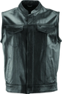 Black leather club vest River Road Vandal for rugged road Vandal Club style