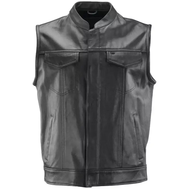 Black leather River Road Vandal Club Vest small for a cool Vandal Club look