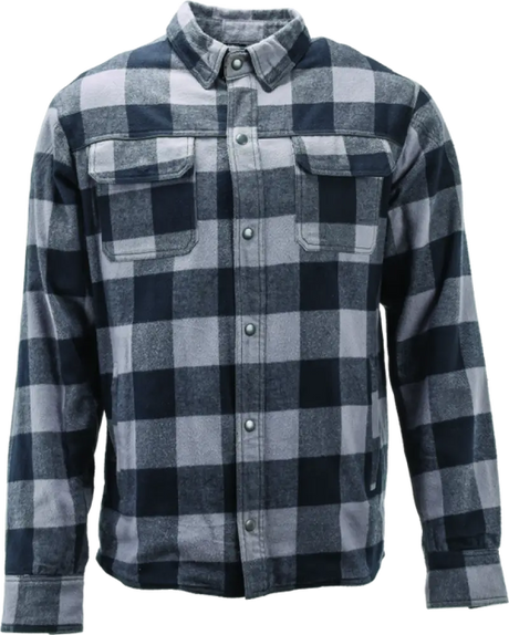 Black and gray plaid River Road Vise Flannel Moto Shirt in 3XL for a cool rugged look