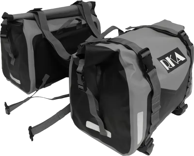 Rugged Motorcycle Saddlebags 60l Black/Gray Pair - RKA