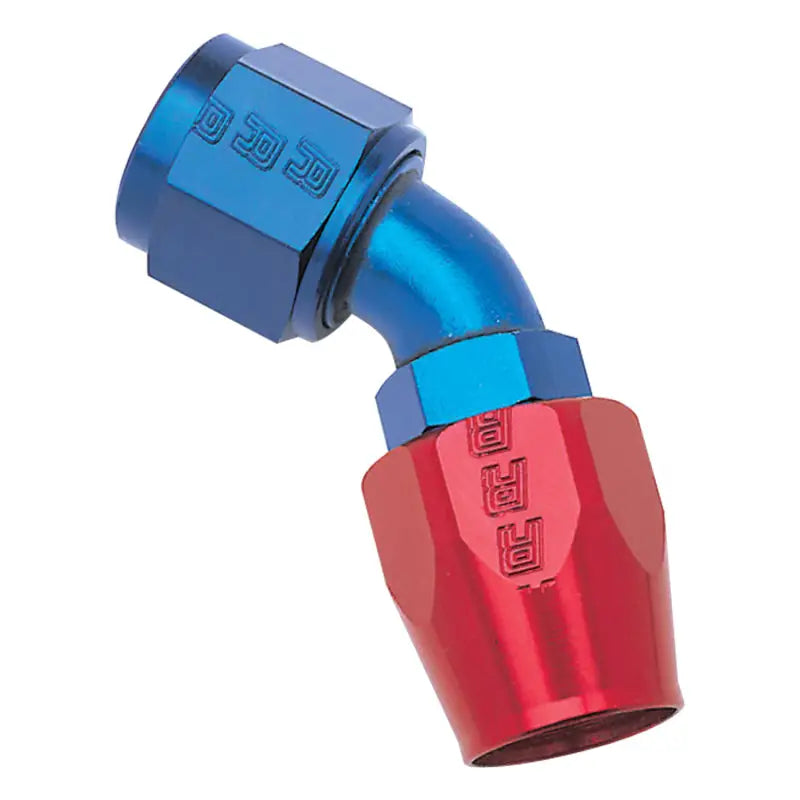 Russell Performance -10 AN Red/Blue 45 Degree Full Flow Hose End - 610110