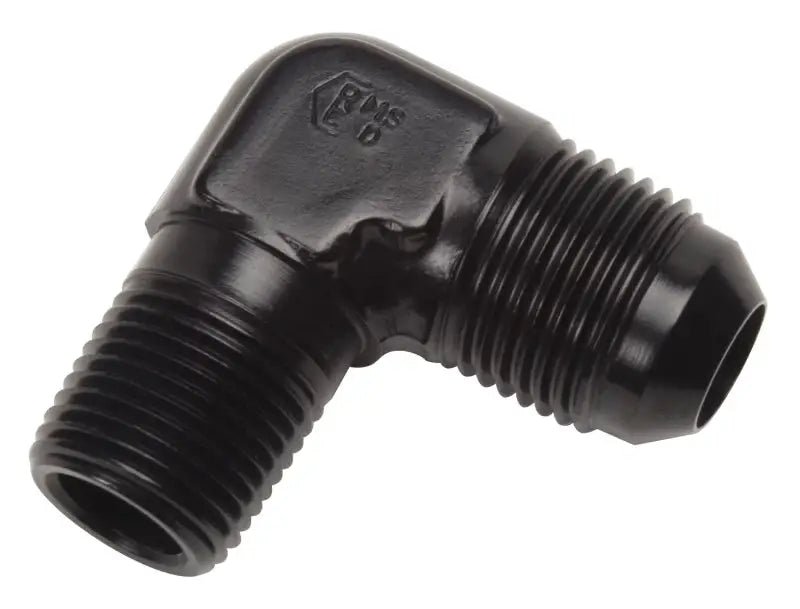 Russell Performance -6 AN to 3/8in NPT 90 Degree Flare to Pipe Adapter (Black) - 660843
