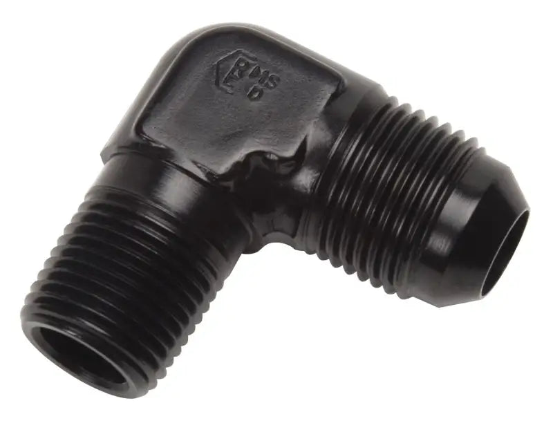 Russell Performance -6 AN to 3/8in NPT 90 Degree Flare to Pipe Adapter (Black) - 660843