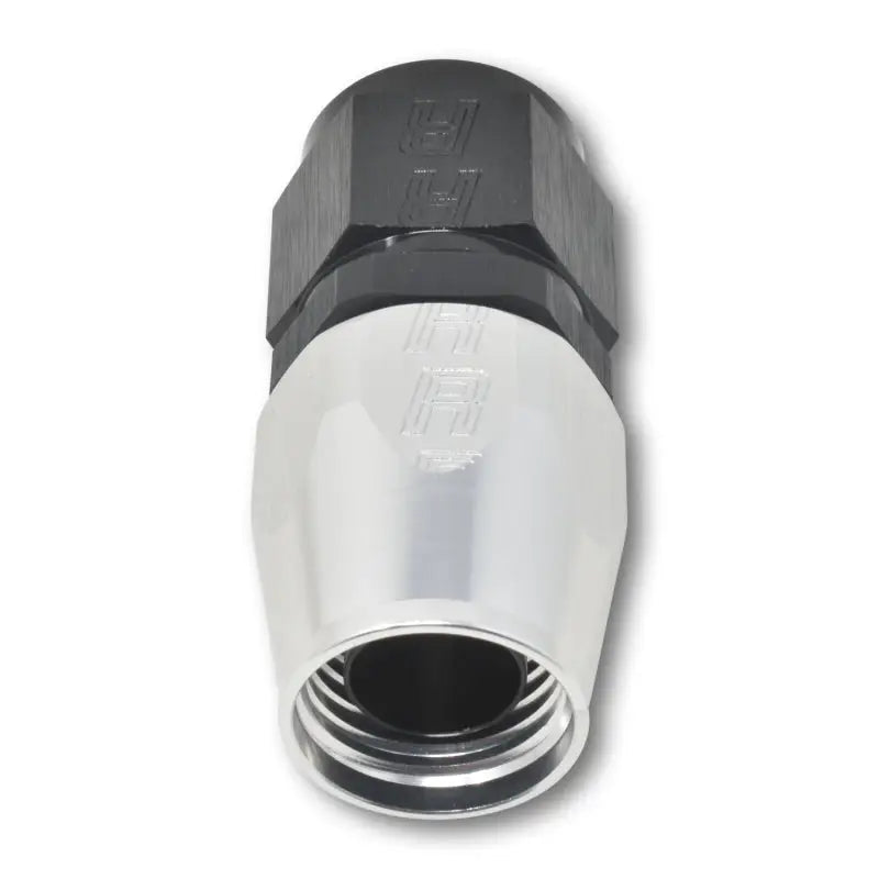 Russell Performance -6 AN Black/Silver Straight Full Flow Hose End - 610023