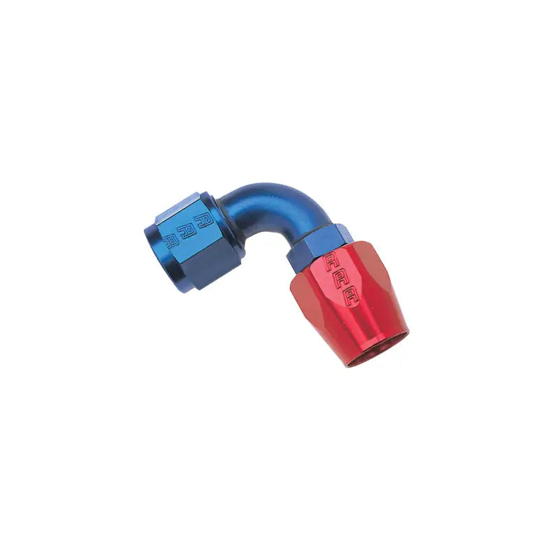 Russell Performance -6 AN Red/Blue 90 Degree Full Flow Hose End - 610160