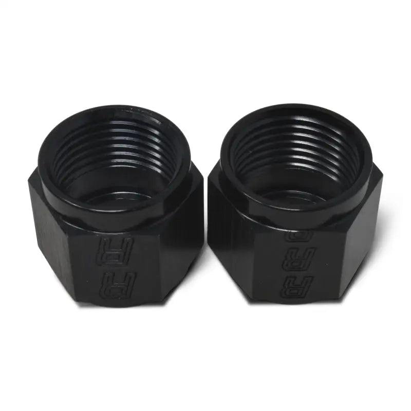Russell Performance -6 AN Tube Nuts 3/8in dia. (Black) (2 pcs.) - 660575