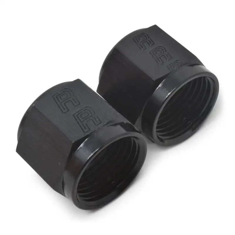 Russell Performance -6 AN Tube Nuts 3/8in dia. (Black) (2 pcs.) - 660575