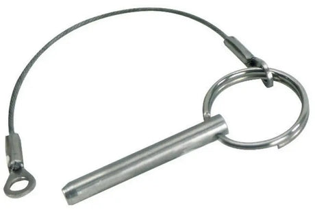 S-1020C Whitecap S.S. Quick Release Pin with 1-foot lanyard, high-quality stainless steel for marine applications.