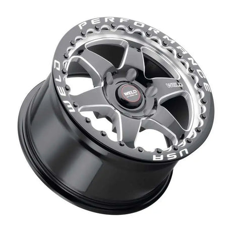 Weld S90970084P25 Weld 17x10 Ventura 6 Beadlock 6x135 ET43 BS7.25 Gloss BLK MIL DIA 87.1