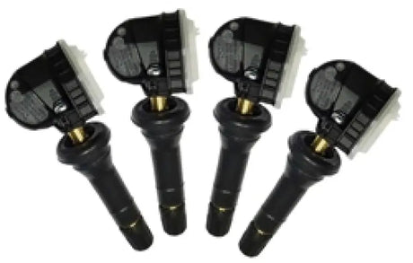 Four tire pressure monitoring sensors in Schrader Retro-Fit Kit for easy installation
