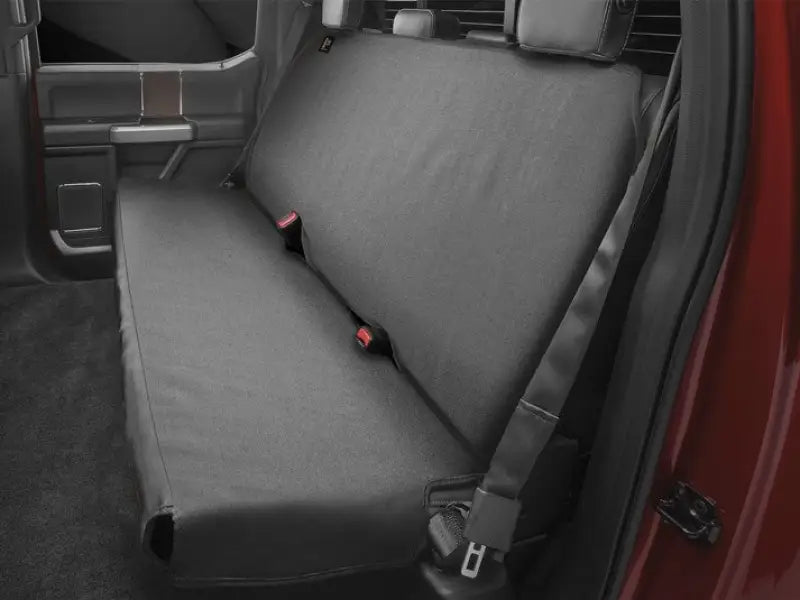 Seat Cover Bench Seat; Polycotton Twill; Charcoal; Single; Uses Headrests To Install; If Equipped Center Seatbelt