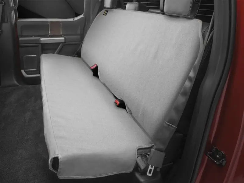 Seat Cover Bench Seat; Polycotton Twill; Gray; Single; Uses Headrests To Install; If Equipped Center Seatbelt