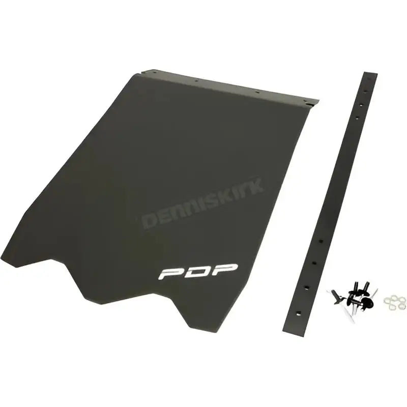 Black rectangular ATV UTV skid plate with mounting hardware for PDP Snow Bike snow flap