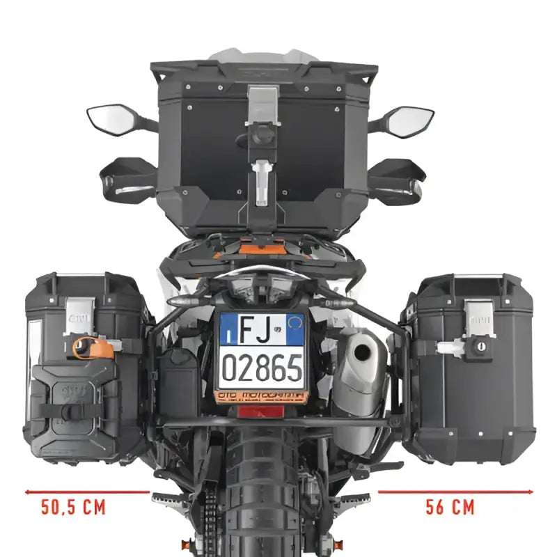 Motorcycle with luggage cases for side case hardware Pl One Fit Cam KTM, great rv parts & accessories