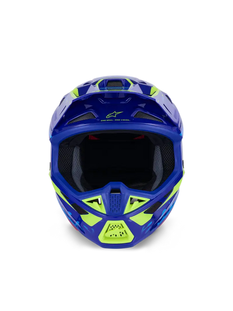 Sm7 Deed Helmet Blue/Ylw Fluo Glossy Lg - ALPINESTARS